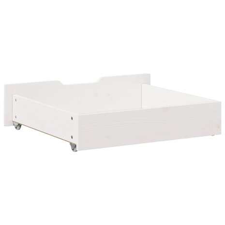 Bedlades 2 st 75x55x16 cm massief grenenhout wit