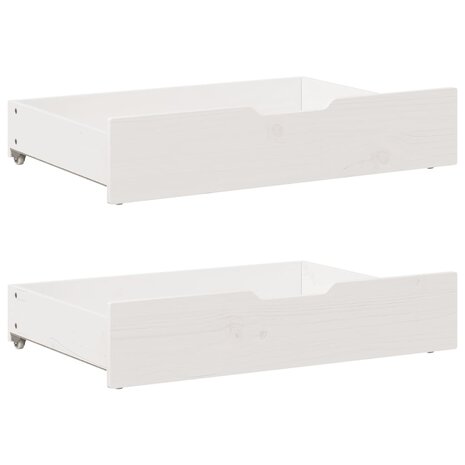 Bedlades 2 st 85x55x16 cm massief grenenhout wit
