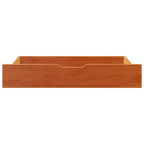 Bedlades 2 st 90x55x16 massief grenenhout wasbruin
