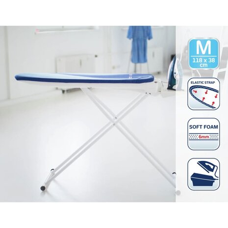 Strijkplankhoes Air Active M blauw gestreept
