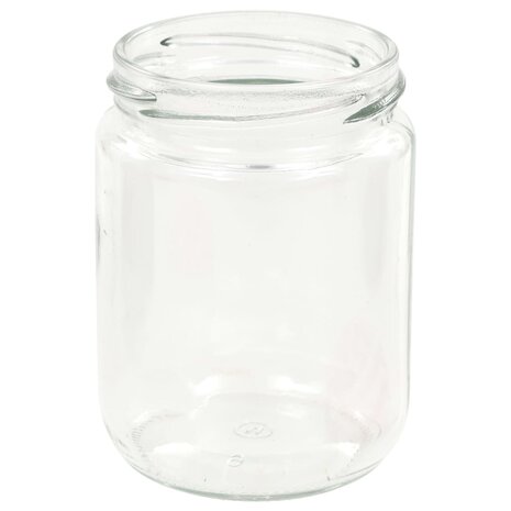 Jampotten met wit met rode deksels 96 st 230 ml glas