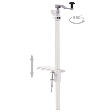 Blikopener 70 cm aluminium en roestvrij staal zilverkleurig