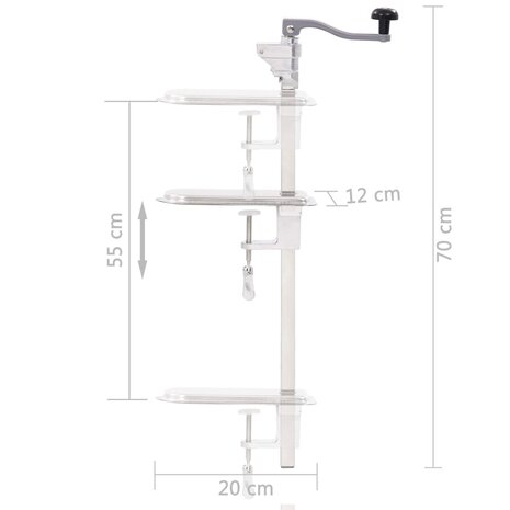 Blikopener 70 cm aluminium en roestvrij staal zilverkleurig