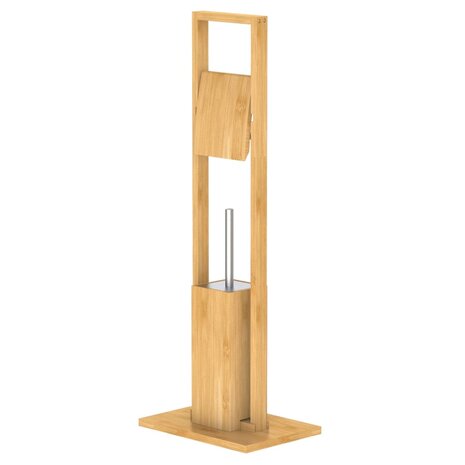 Toiletset toiletrol- en toiletborstelhouder 30x21x82 cm bamboe