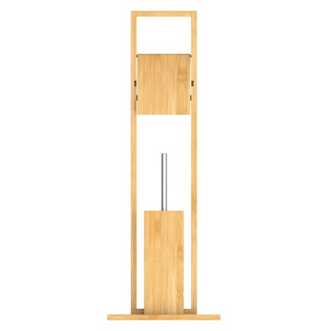 Toiletset toiletrol- en toiletborstelhouder 30x21x82 cm bamboe
