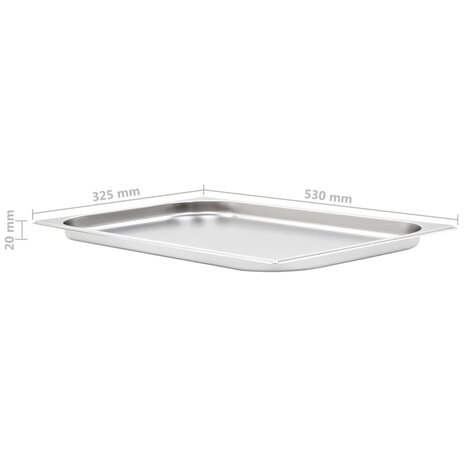 Gastronormbakken 4 st GN 1/1 20 mm roestvrij staal
