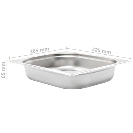 Gastronormbakken 4 st GN 1/2 65 mm roestvrij staal