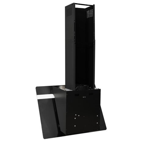 Wandafzuigkap 60 cm staal en gehard glas zwart