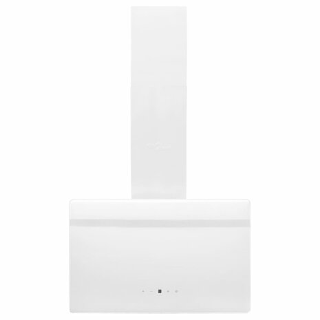 Wandafzuigkap 60 cm staal en gehard glas wit