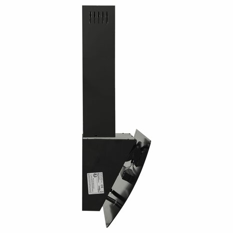 Wandafzuigkap 60 cm staal en gehard glas zwart