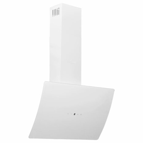 Wandafzuigkap 60 cm staal en gehard glas wit