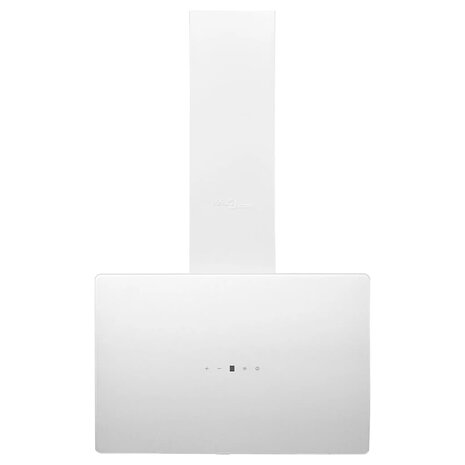 Wandafzuigkap 60 cm staal en gehard glas wit