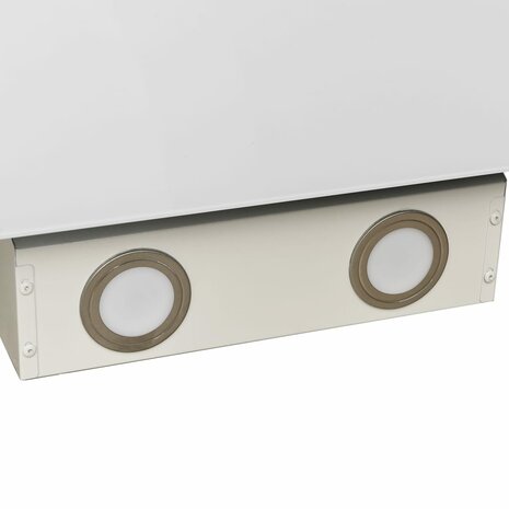 Wandafzuigkap 60 cm staal en gehard glas wit