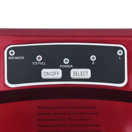 IJsblokjesmachine 1,4 L 15 kg/24 u rood