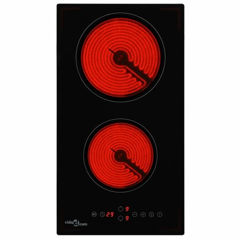 Keramische kookplaat met 2 kookzones aanraakbediening 3000 W