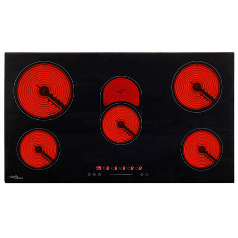 Keramische kookplaat 5 kookzones aanraakbediening 8500 W 77 cm