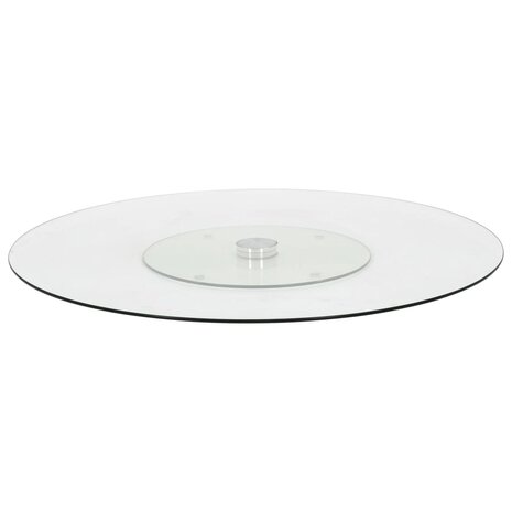 Serveerbord draaiend 60 cm gehard glas transparant