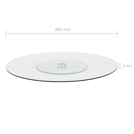 Serveerbord draaiend 60 cm gehard glas transparant