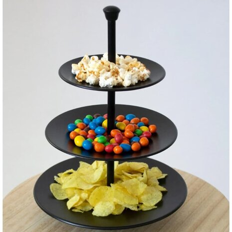 Etagère 3-laags 36,5 cm matzwart