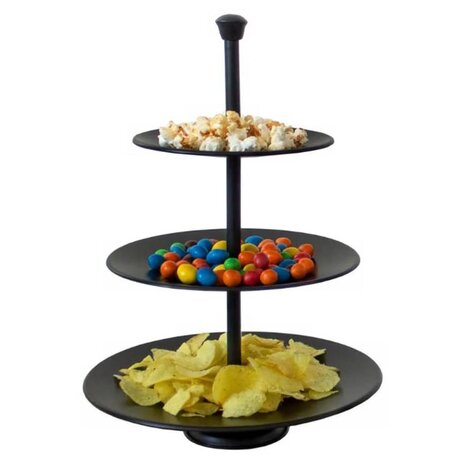 Etagère 3-laags 36,5 cm matzwart