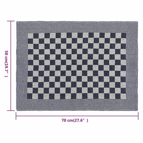 Keukendoeken 20 st 50x70 cm katoen blauw en wit