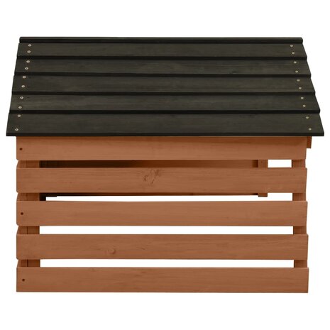 Overkapping voor grasmaaier 78x74x54 cm vurenhout zwart bruin