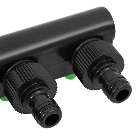 Kraanadapter 4-wegs 19,5x6x11 cm ABS & PP groen en zwart