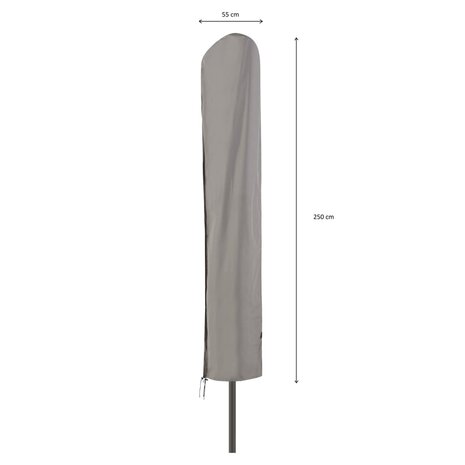 Hoes voor staande parasol 55x250 cm grijs