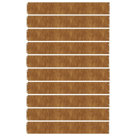 Gazonranden 10 stuks 15x103 cm flexibel cortenstaal