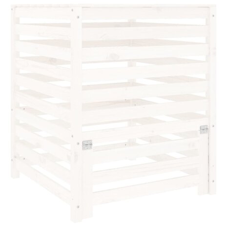 Compostbak 82,5x82,5x99,5 cm massief grenenhout wit