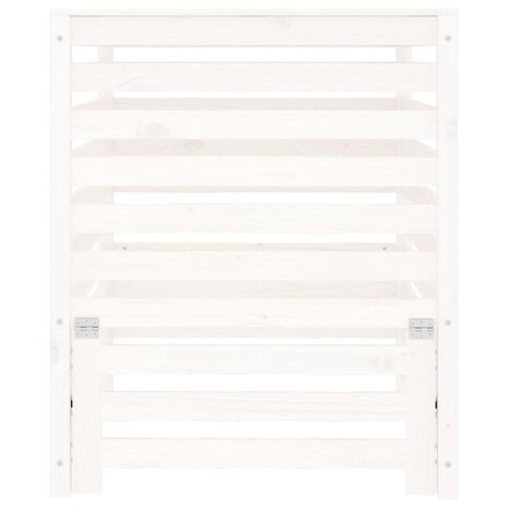 Compostbak 82,5x82,5x99,5 cm massief grenenhout wit