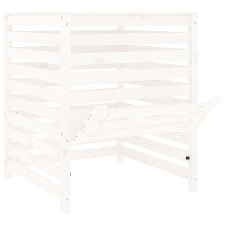 Compostbak 82,5x82,5x99,5 cm massief grenenhout wit