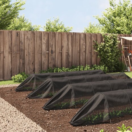 Kweektunnels 4 st staal en polyetheen zwart