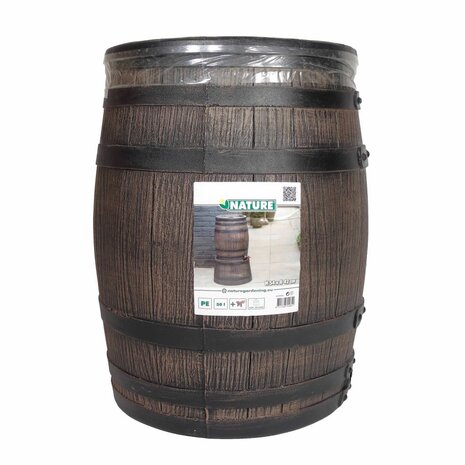 Regenton met hout-look 50 L 38x49,5 cm bruin
