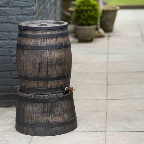 Regenton met hout-look 50 L 38x49,5 cm bruin