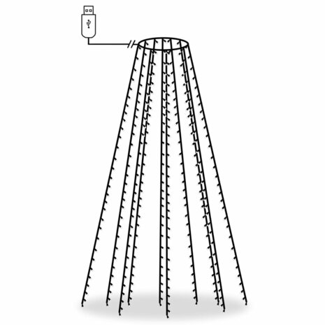 Kerstboomverlichting met 300 LED's blauw net 300 cm