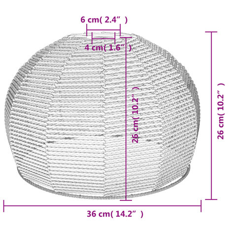 Plafondlampenkap Ø36x26 cm ijzer en papier