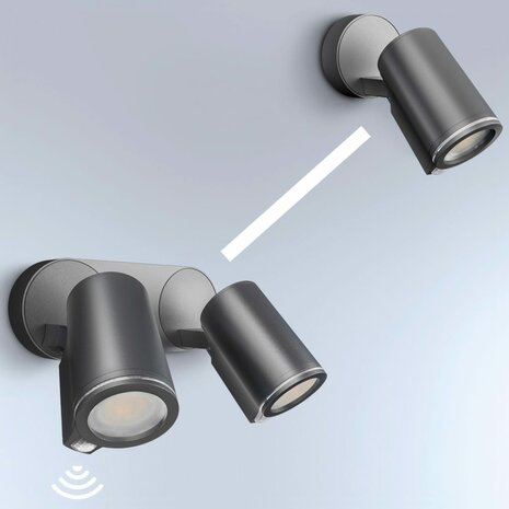 Tuinspotlight met sensor Spot Duo Sensor zwart