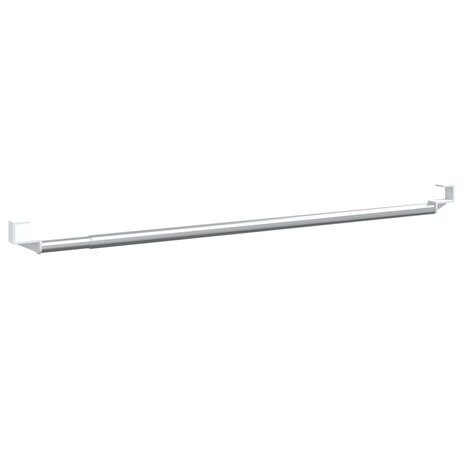 Gordijnrails 2 st 40-60 cm aluminium wit en zilverkleurig