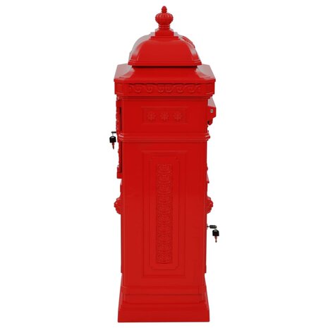 Pilaar brievenbus vintage stijl roestbestendig aluminium rood