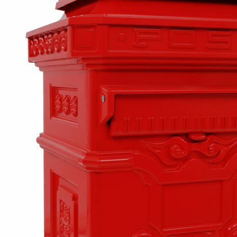 Pilaar brievenbus vintage stijl roestbestendig aluminium rood