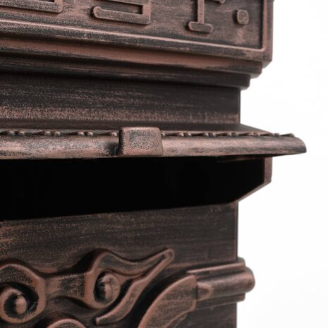 Pilaar brievenbus vintage stijl roestbestendig aluminium brons