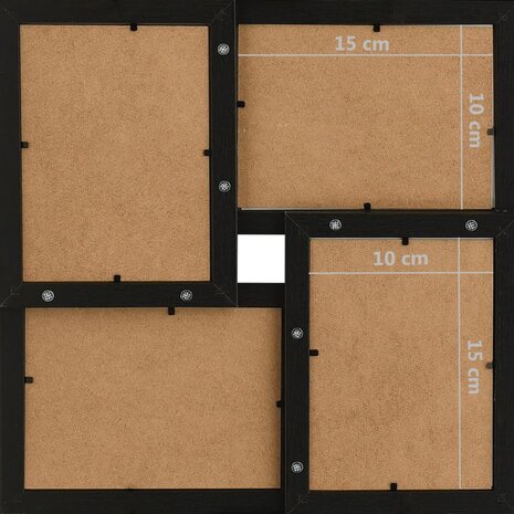 Fotolijst voor 24x(10x15 cm) foto MDF zwart