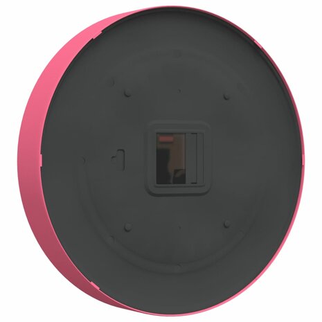 Wandklok Ø25,5 cm polystyreen en glas roze