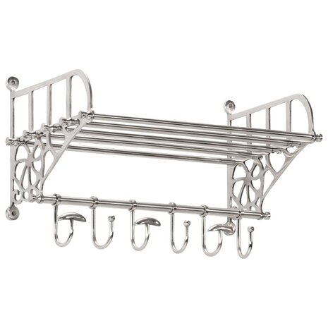 Bagagerek met kleerhangers wandmontage aluminium