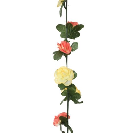 Kerstslingers met bloemen 6 st 250 cm lente zonsondergang rood