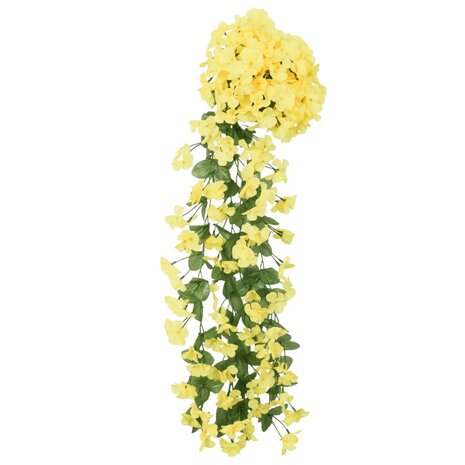 Kerstslingers met bloemen 3 st 85 cm geel