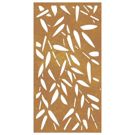 Wanddecoratie tuin bamboebladontwerp 105x55 cm cortenstaal