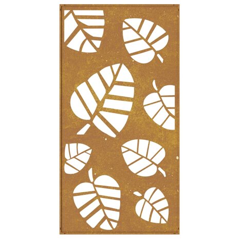 Wanddecoratie tuin bladontwerp 105x55 cm cortenstaal