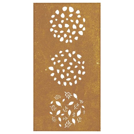 Wanddecoratie tuin bladontwerp 105x55 cm cortenstaal